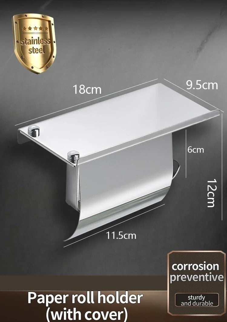 304 Stainless Steel Toilet Paper Holder | Waterproof Tissue Box
