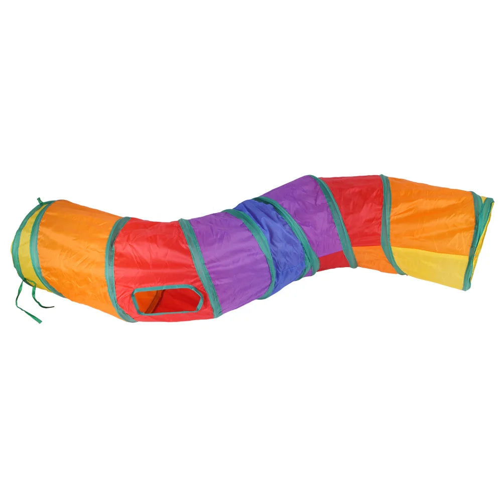 Cat Tunnel Tube Kitty Tunnel Bored Cat Pet Toys Peek Hole Toy Peaceful Pleasures Health and Wellness B18405 Rainbow