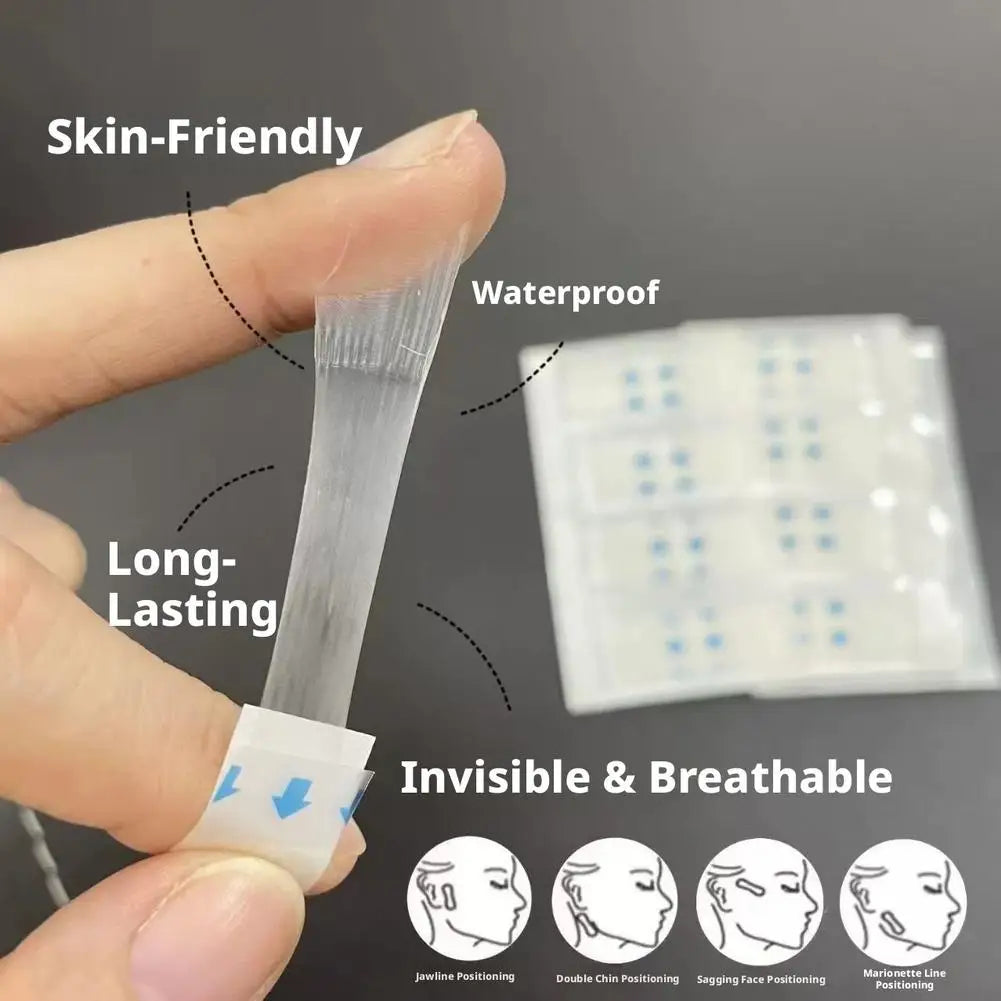 40/80/100pcs Invisible V-Shaped Face Lift Tape, Waterproof Breathable Chin Lifting Sticker, Transparent Face Tightening Makeup T Peaceful Pleasures Health and Wellness