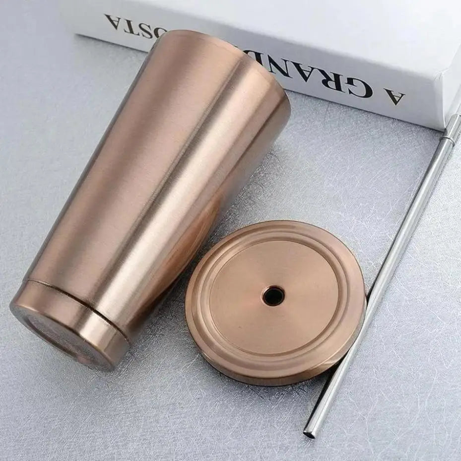 304 Stainless Steel Straw Cup Large Capacity Portable Coffee Mug