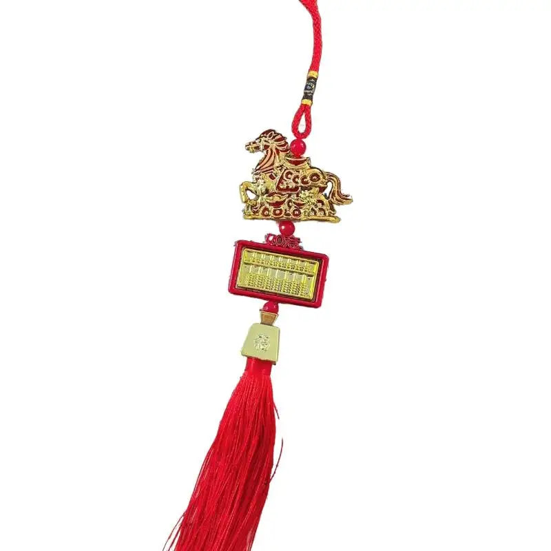 2026 Year of the Horse Lucky Red Gold Pendant | Chinese New Year