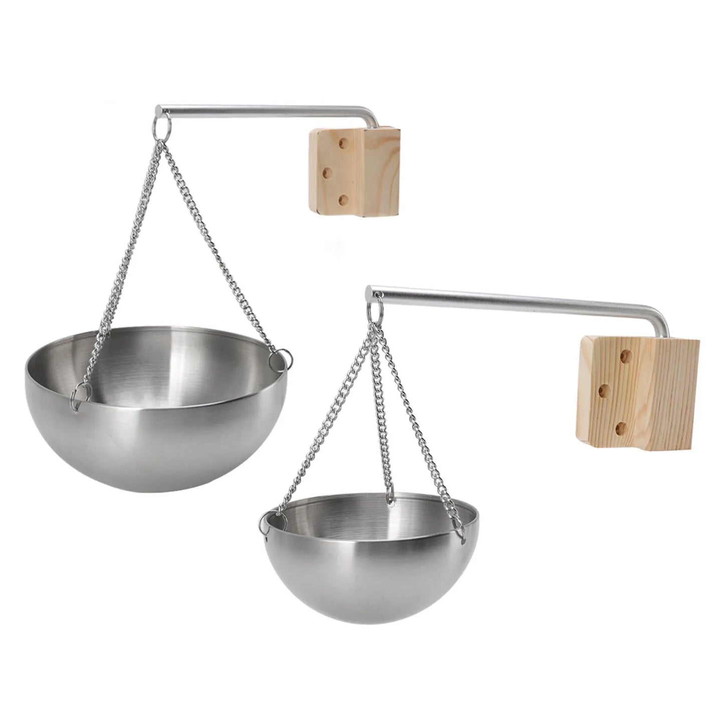 Sauna Essential Oil Bowl Stainless Steel Easy To Use Glossy Hanging Sauna Oil Cup Swingable with Wooden Block for Relaxing Peaceful Pleasures Health and Wellness