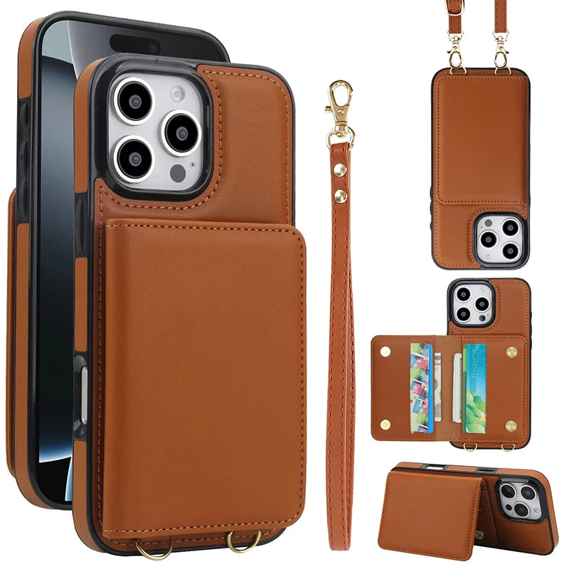 case for iphone 15 pro max with pocket magsafe wallet for iphone 17 pro card case smartphone case for iphone 16 phone covers Peaceful Pleasures Health and Wellness Brown iPhone 15