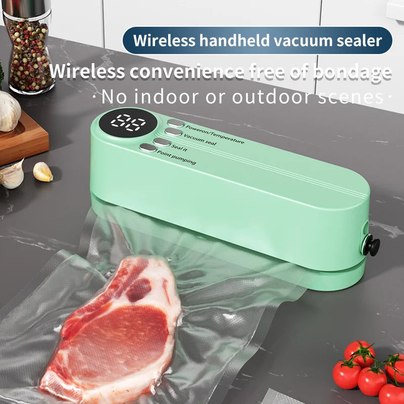 HOMEFISH Mini Wireless Vacuum Sealer | Portable Food Sealer Vacuum Sealer Peaceful Pleasures Health and Wellness
