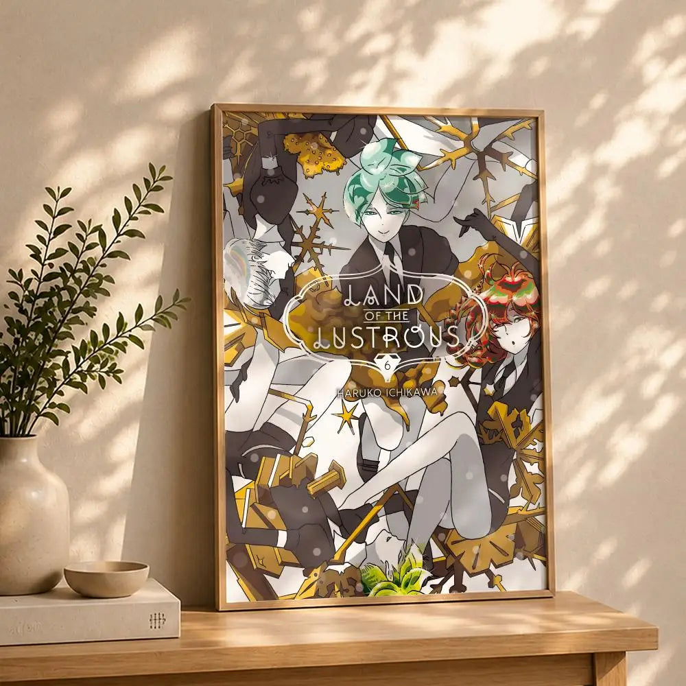 Land of the Lustrous Anime Poster – HD Self-Adhesive Wall Art Anime Wall Poster Peaceful Pleasures Health and Wellness