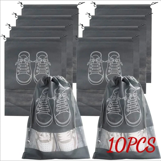 10-Pack Hanging Shoe Storage Bags | Non-Woven Closet Organizer Shoe Storage Bags Peaceful Pleasures Health and Wellness