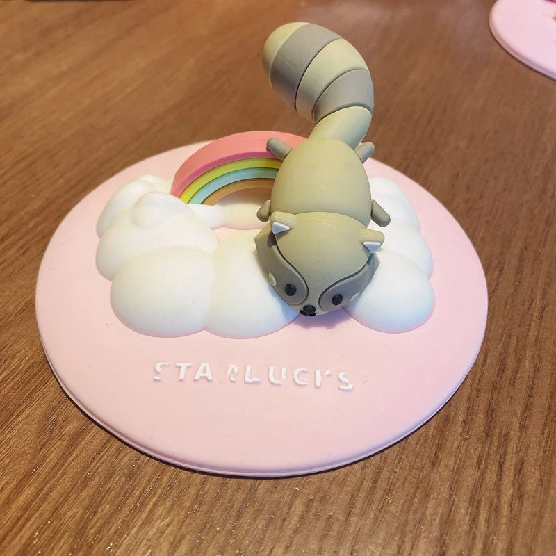 Food-grade Silicone Cup Cover Drinking Cup Cover Cute Cartoon Dustproof Universal Cup Cover Coffee Cup Cover Peaceful Pleasures Health and Wellness 25