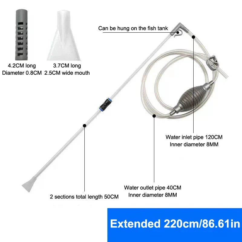 Aquarium Gravel Vacuum Siphon Pump & Water Changer Kit Aquarium Siphon Cleaner Peaceful Pleasures Health and Wellness