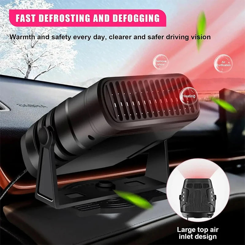 2 IN 1 Car Heater Defroster Auto Windshield Defogger With Plug in Cigarette Lighter Auto Dryer Car Accessories 12V/24V Peaceful Pleasures Health and Wellness