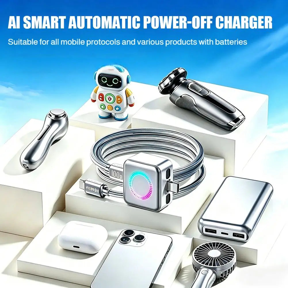 140W Smart Auto-Stop USB-C Charging Adapter | Overcharge Protection