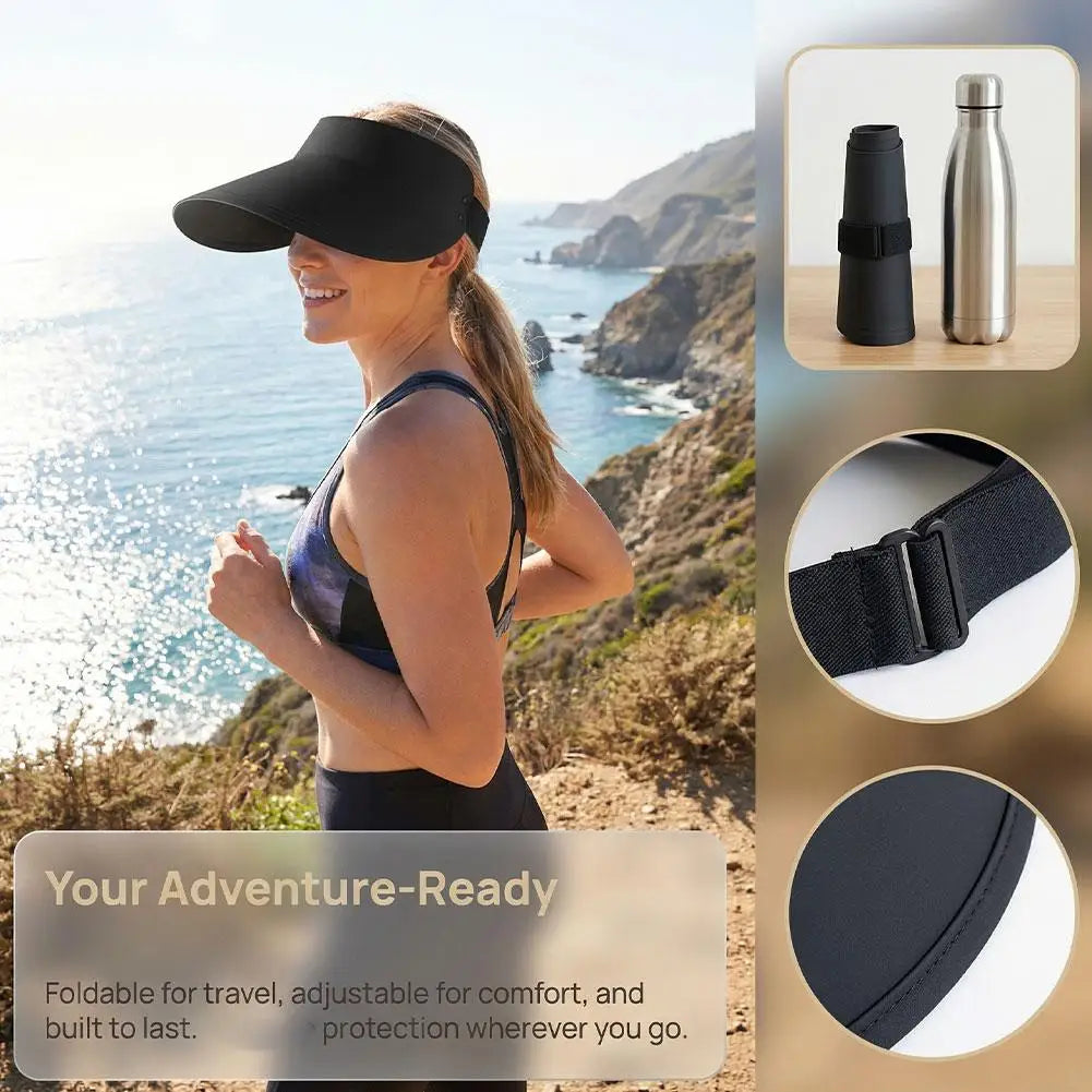 UPF 50+ Wide Brim Sun Visor Hat | Foldable & Reversible