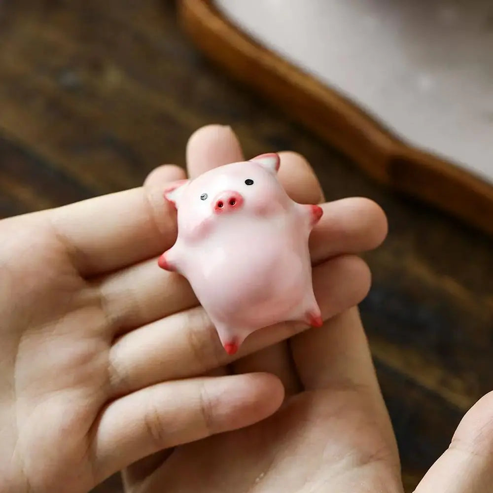 Ceramic Spitting Bubble Pig Tea Making Pets Fun Lying Flat Pig Spitting Bubbles Cartoon Ceramic Cup Tea Set Decoration Peaceful Pleasures Health and Wellness