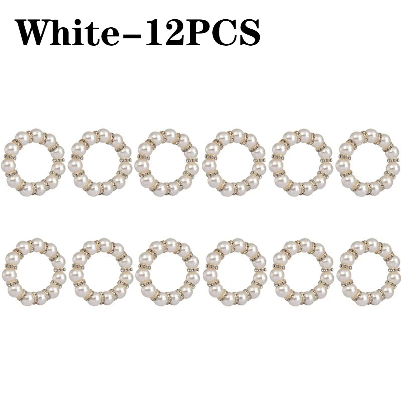 Handmade Beaded Pearl Napkin Rings – Wedding & Party Decor
