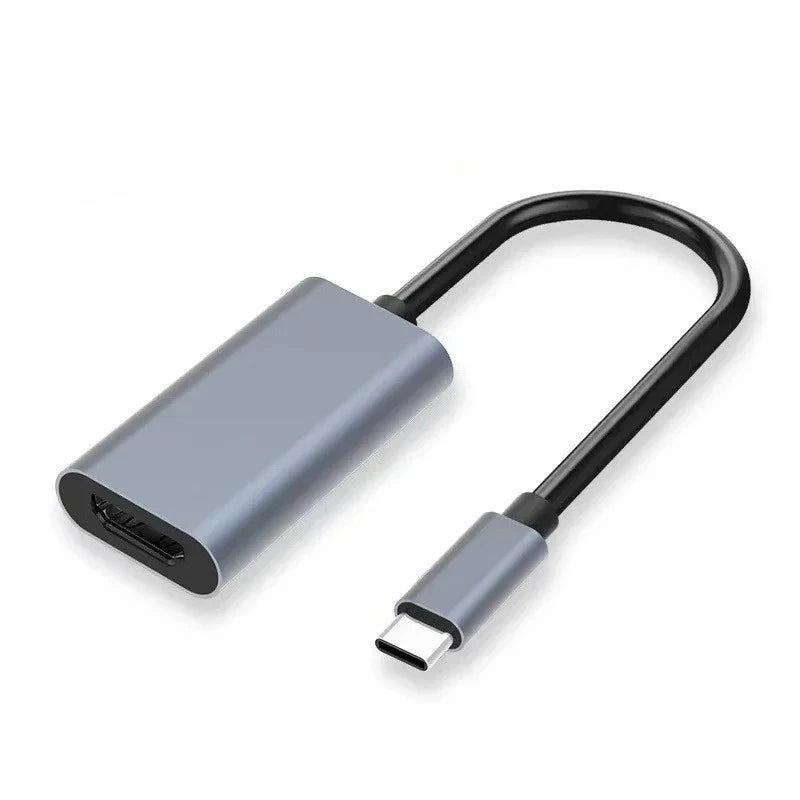 TYPE C to HDMI-Compatible 4K Adapter USB C USB3.1 Male to HDTV Female Converter Cable for Laptop Tablet TV MacBook Peaceful Pleasures Health and Wellness Grey 20cm