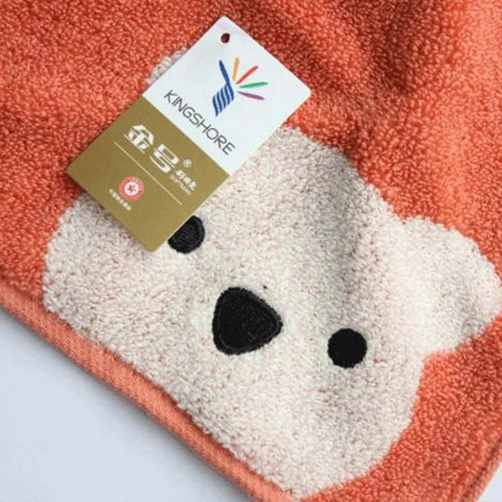 Baby Cotton Hangable Face Towel – Cartoon Bear 30x30cm
