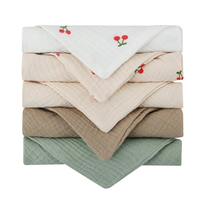 5-Pack Baby Cotton Gauze Washcloths – Soft Burp & Bath Towel