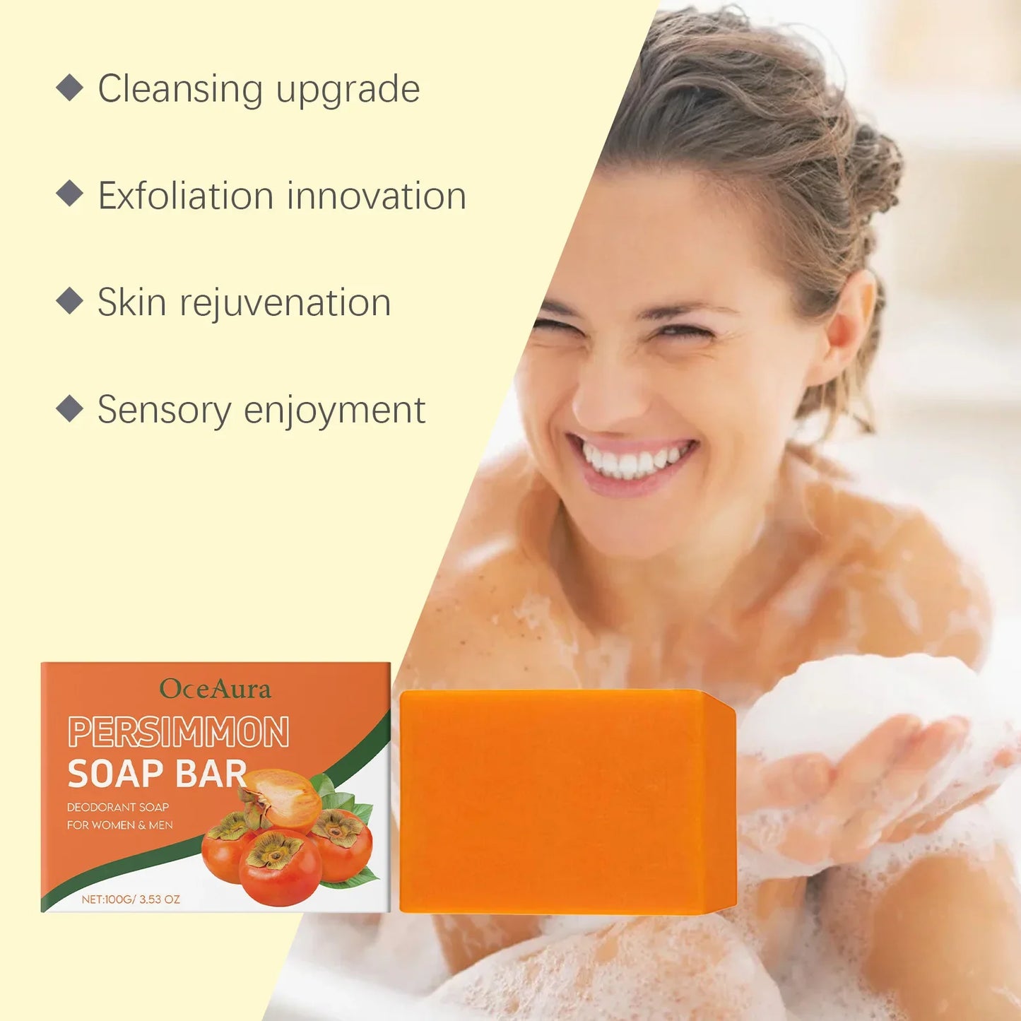 Persimmon Bath Soap – Exfoliating, Moisturizing Body Bar