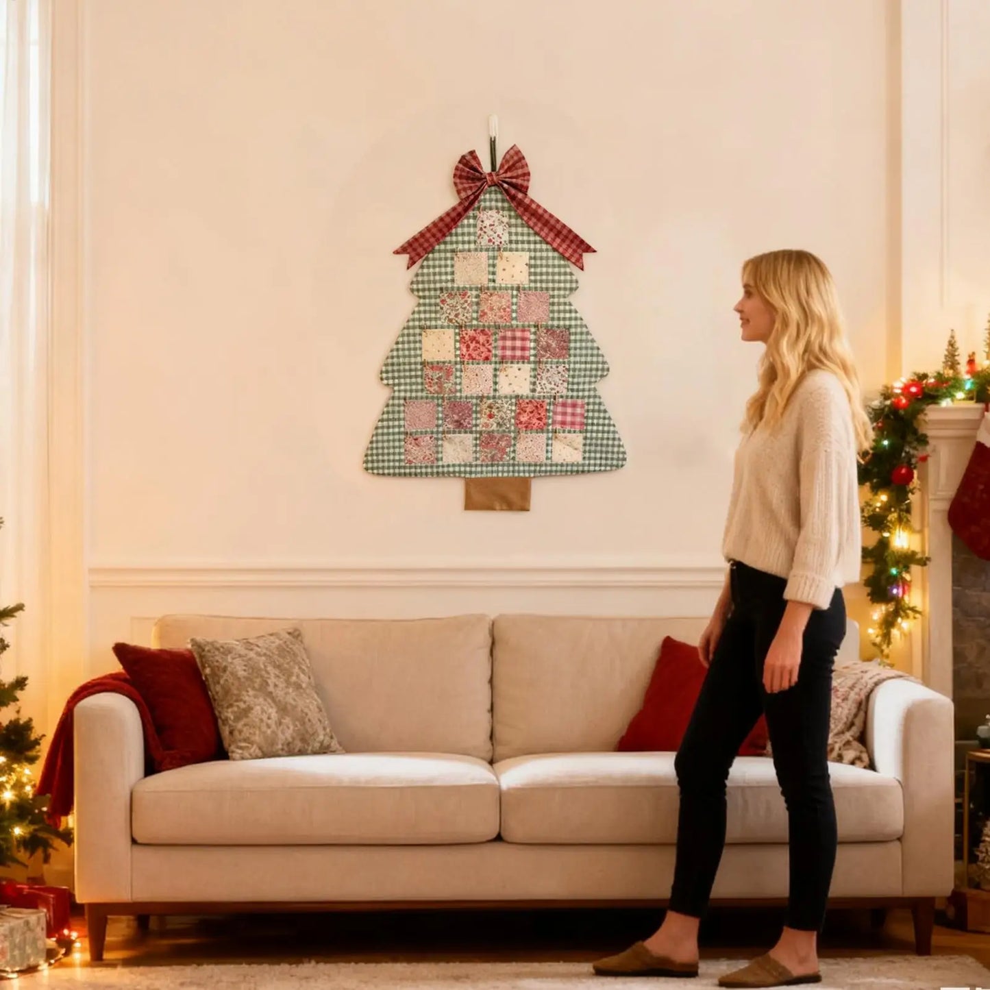 2025 Fabric Christmas Countdown Calendar | 24 Pocket Advent Tree