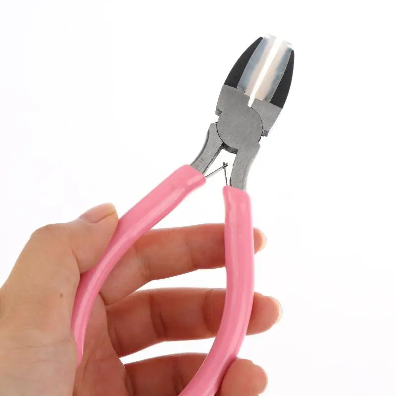 Non-slip PVC Handle Flat Nose Pliers Double Nylon Jaw Pliers Jewelry Plier Wire Straightentener Craft DIY Jewelry Making Peaceful Pleasures Health and Wellness