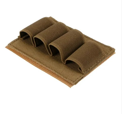 Bullet Bags Stickers Nylon 4-Shell Shotgun Buttstock Ammo Pouch Tactical Backed Carrier Card MOLLE Hunting Gun Accessory ﻿ Peaceful Pleasures Health and Wellness khaki