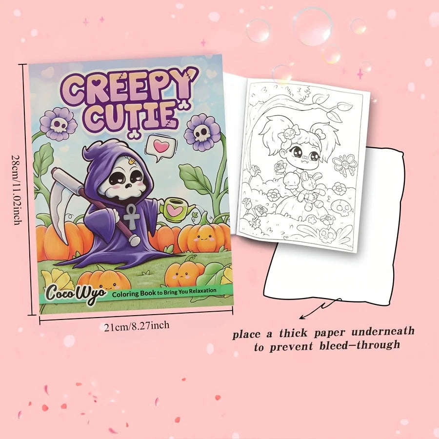 CREEPY CUTIE Coloring Book Adults Teens Featuring Adorable Creatures