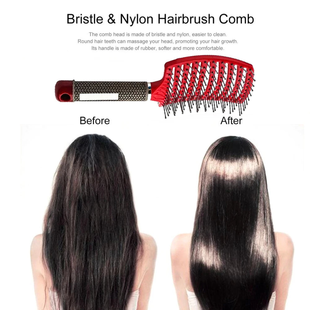 Scalp Massage Detangling Hairbrush – Anti-Static Nylon Brush