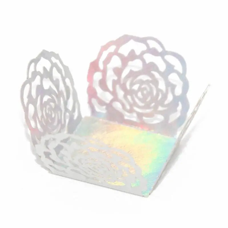 50-Pack Gold Rose Laser-Cut Dessert Liners & Cake Wrappers