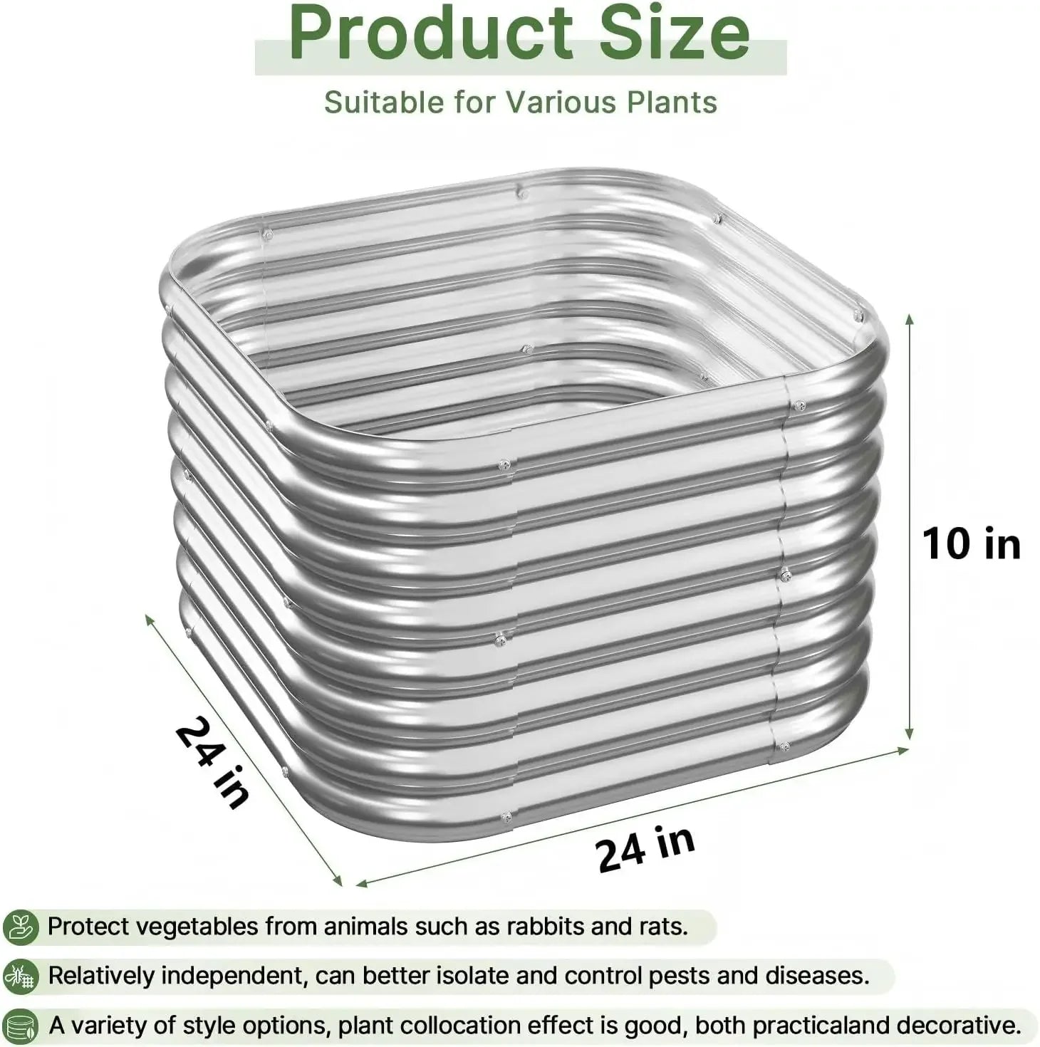 4-Pack Galvanized Steel Raised Garden Beds, 2FT Height for Vegetables Flowers Outdoor Planting Peaceful Pleasures Health and Wellness