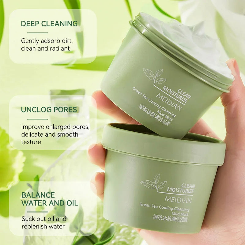 Green Tea Ice Mud Mask – Blackhead Removal & Oil Control 120g