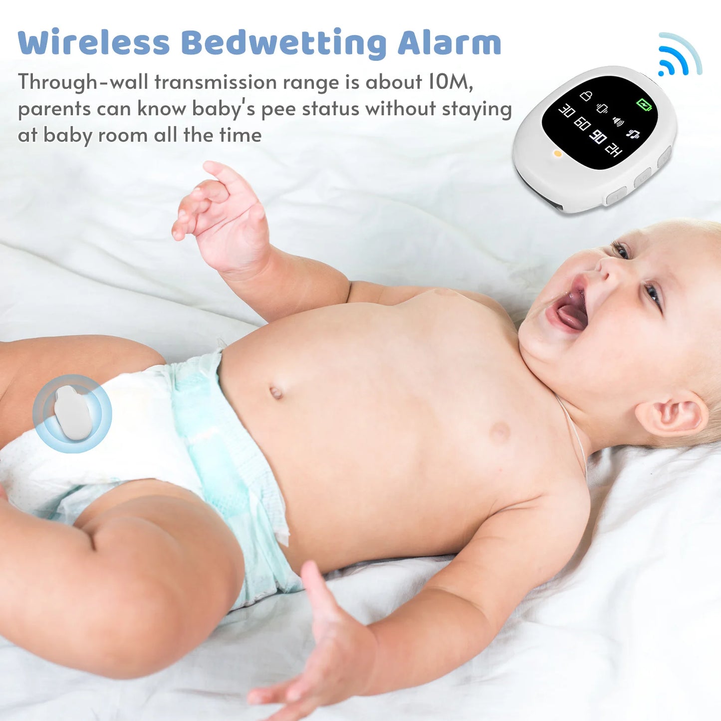 Wireless Bedwetting Alarm 40M – Kids & Elder Enuresis Sensor