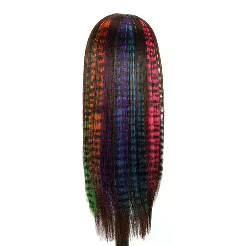 Girls Clip-On Wig Hairpiece – Stripe & Leopard Print, 18 in