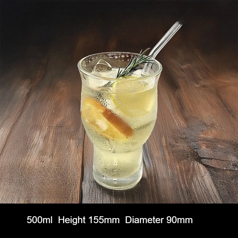 Large Wide-Mouth Glass Cup | Iced Coffee, Beer & Juice Glass Drinkware Peaceful Pleasures Health and Wellness large with straw 401-500ml