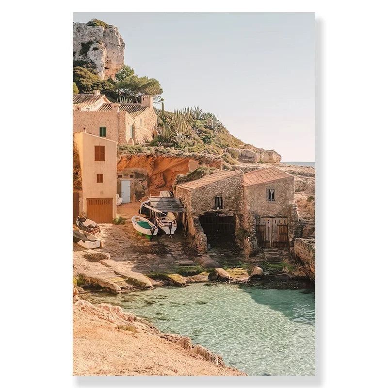 Nordic Landscape Canvas Wall Art | Bohemian Living Room Poster