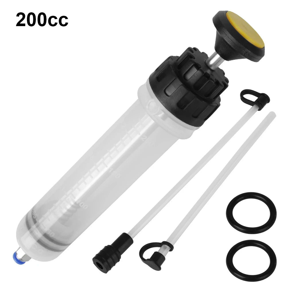 Manual 200cc Fluid Evacuator Syringe - Professional Grade Vehicle Oil Extractor and Filler for Car Truck and Motorcycle Fluids Peaceful Pleasures Health and Wellness 1 Set