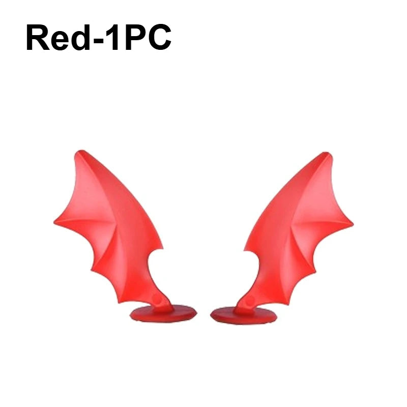 Devil Horn Wing Helmet Decor – Halloween Motorcycle Accessory