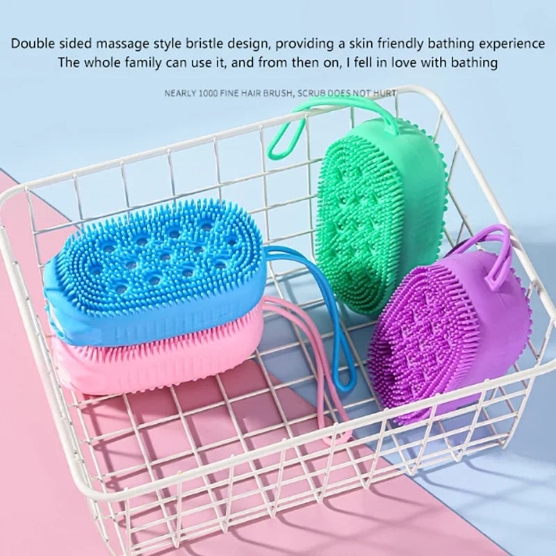 Silicone Body Scrubber – Exfoliating Bath Sponge & Shower Brush Silicone Bath Scrubber Peaceful Pleasures Health and Wellness