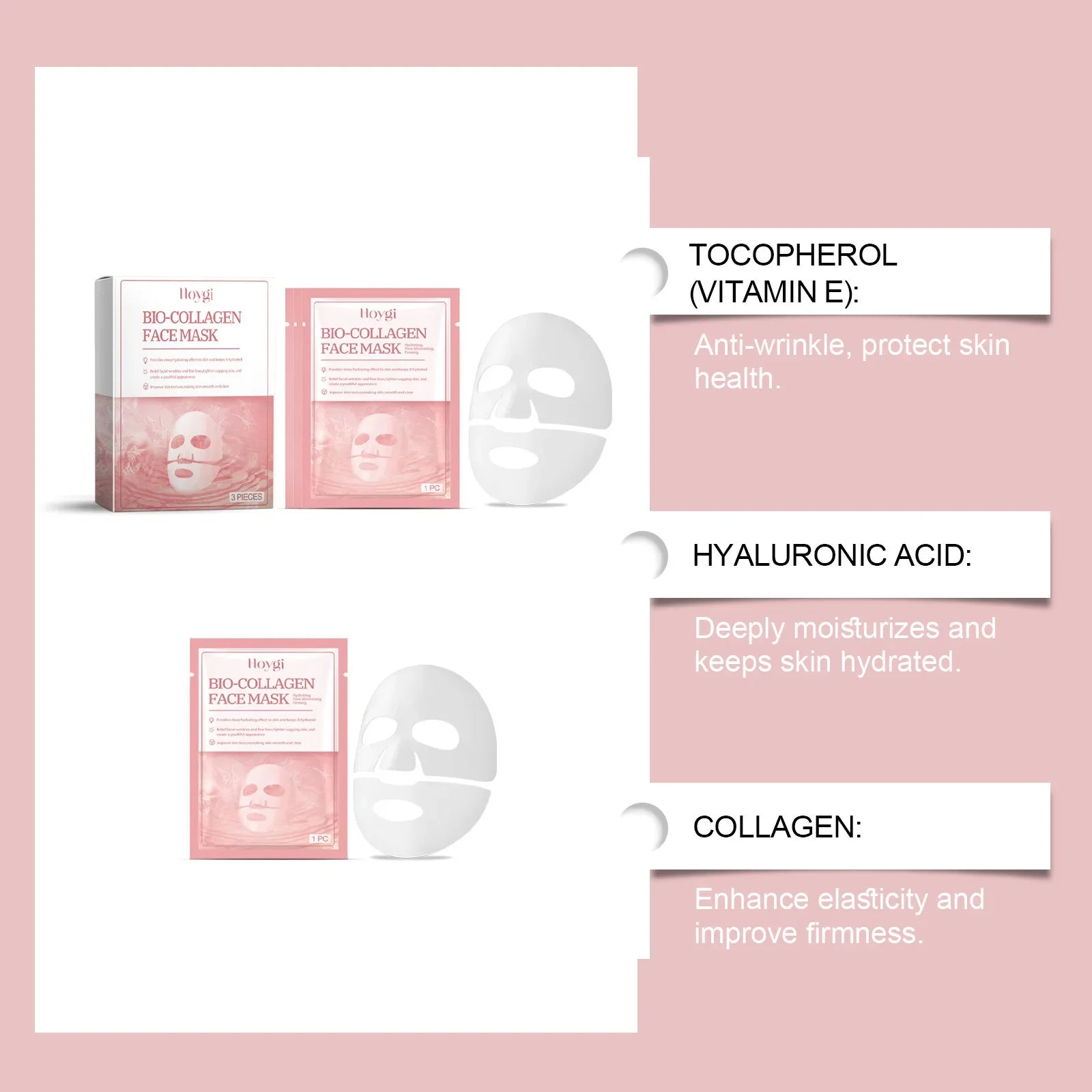 Bio Collagen Face Mask Hydrating Overnight Lifting Rejuvenation Shrink Pores Moisturizing Refreshing Brightening Face Skin Care Peaceful Pleasures Health and Wellness