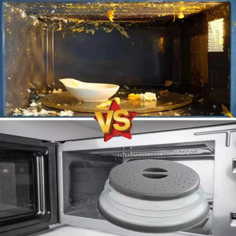 Microwave Splatter Cover 10.5inch Collapsible WithHandle Multi Functional MicrowavePlate Cover BPA Free Dishwasher-Safe Peaceful Pleasures Health and Wellness