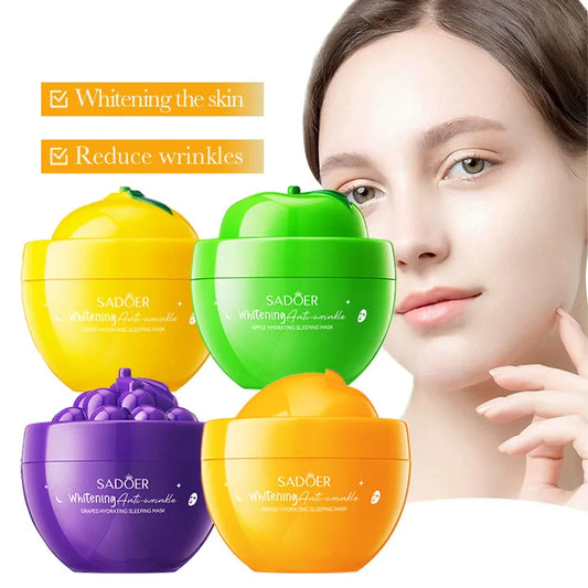 SADOER Fruit Sleeping Face Mask – Moisturizing & Anti-Aging Sleeping Face Mask Peaceful Pleasures Health and Wellness