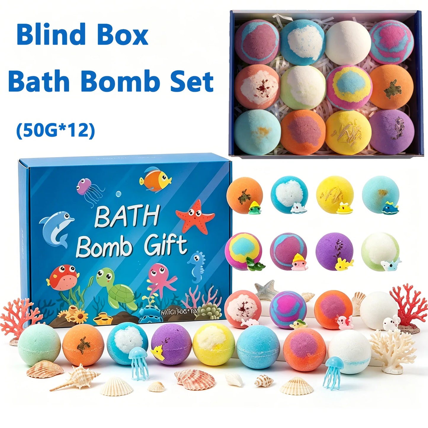 Organic Bath Bombs with Surprise Toys – Ocean Kids Gift Set