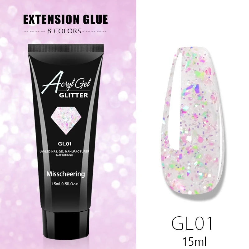 30ml Nail Extension Gel Nail Build Poly Nail Acrylic Gel UV LED Quick Extension of Crystal Model Painless Crystal Glue Peaceful Pleasures Health and Wellness GL01