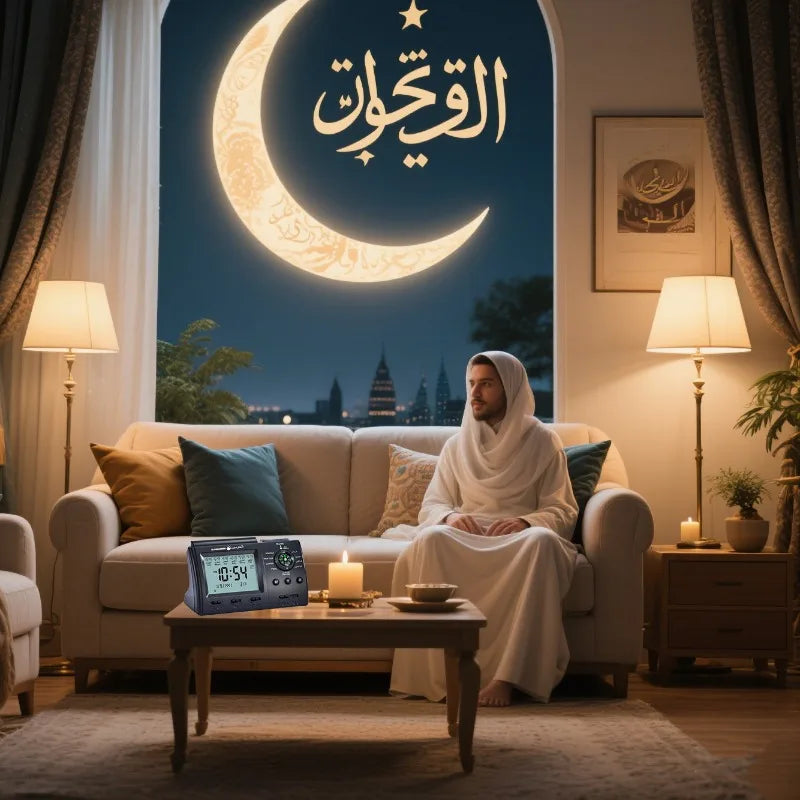 Azan Prayer Alarm Clock LED | 1500 Cities Calendar & Temp