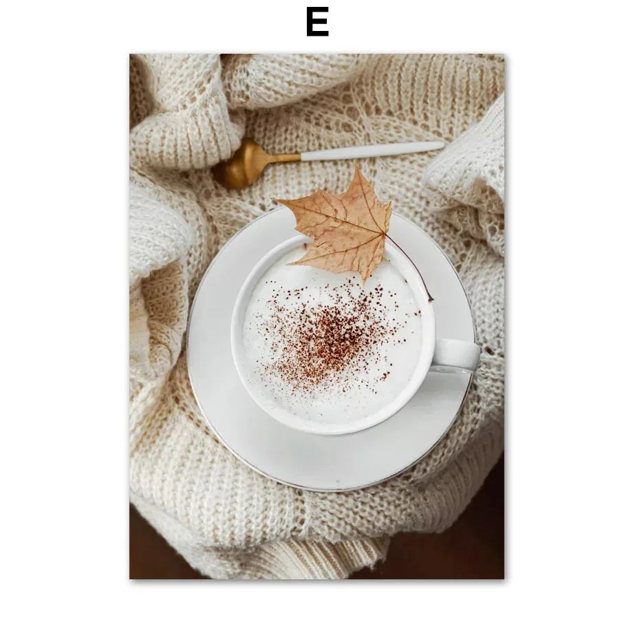 Fall Pumpkin Autumn Canvas Wall Art | Nordic Home Decor Print
