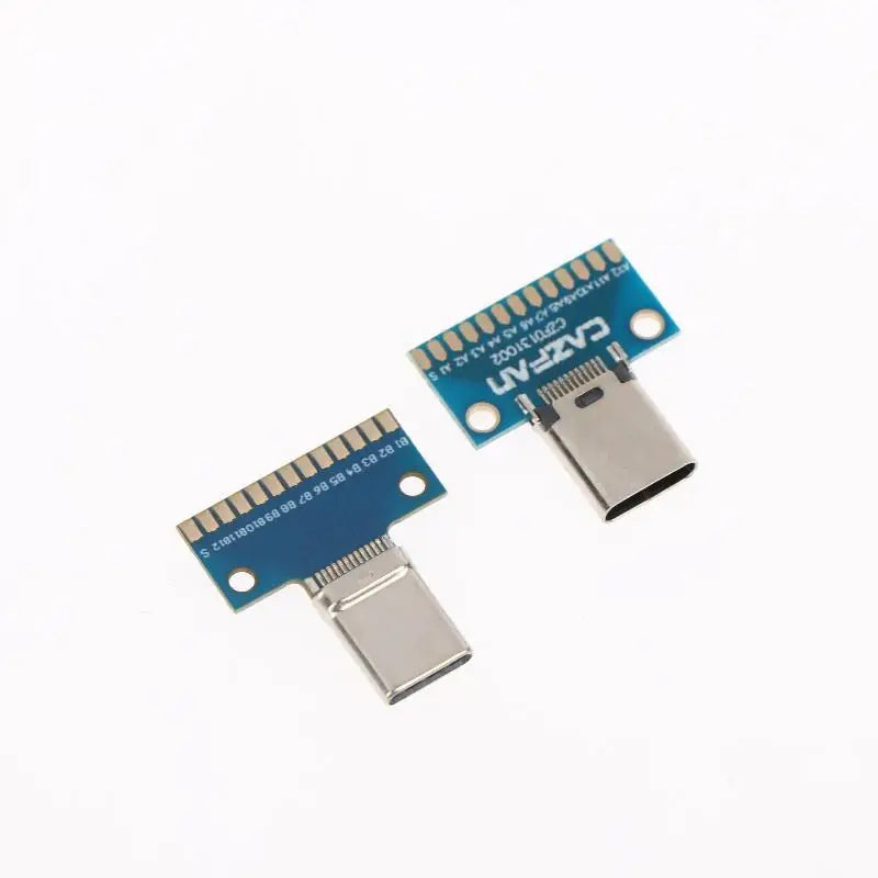New 2Pcs USB 3.1 Type C Connector 24P Male Female Plug Receptacle Adapter To Solder Cable Test Board PCB DIY Adapter Peaceful Pleasures Health and Wellness