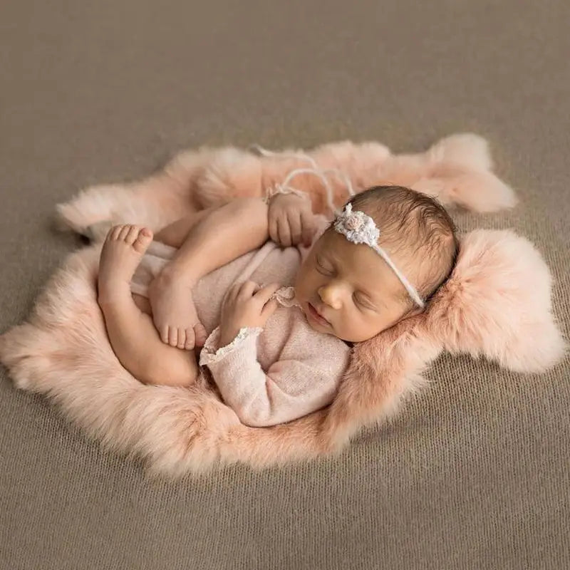Newborn Baby Photography Fur Blanket | Soft Photo Prop Mat