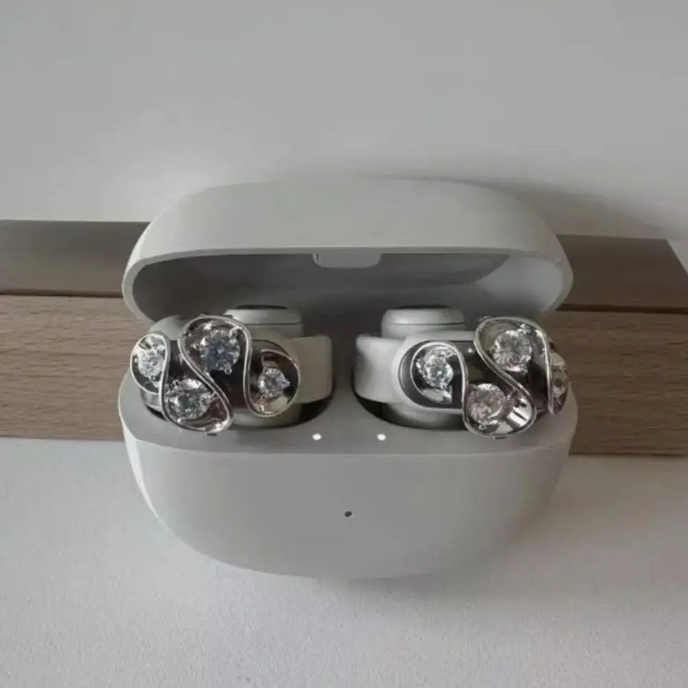Rhinestone Clip-On Earphone Decoration | DIY Zirconia Earbud Charm