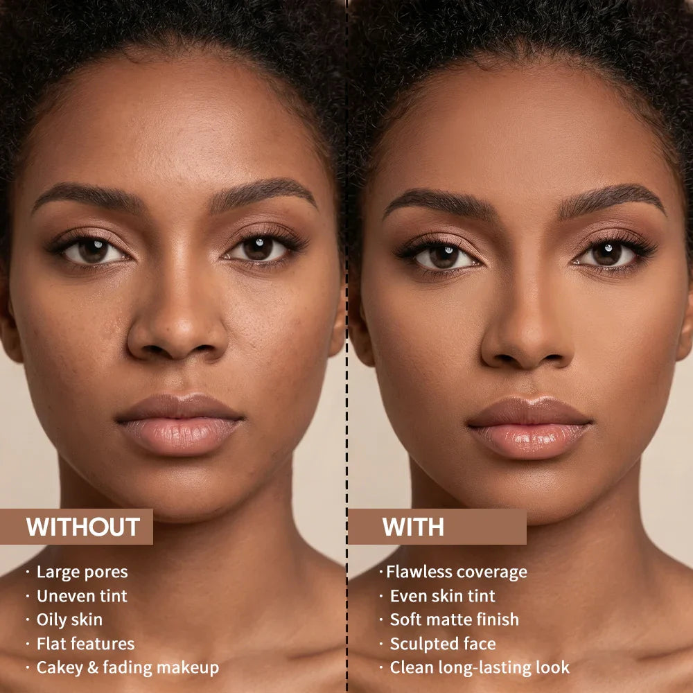 Matte Bronze Pressed Powder – Oil Control Contour Setting