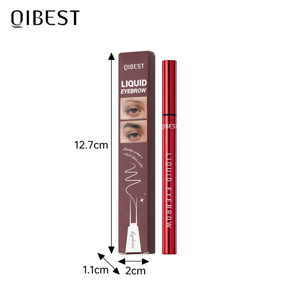 QIBEST 2 Fork Tip Liquid Eyebrow Pencil Eyeliner Lower Eyelash Pen Makeup Waterproof Lasting Quick Drying Ultra-fine Brows Pen Peaceful Pleasures Health and Wellness