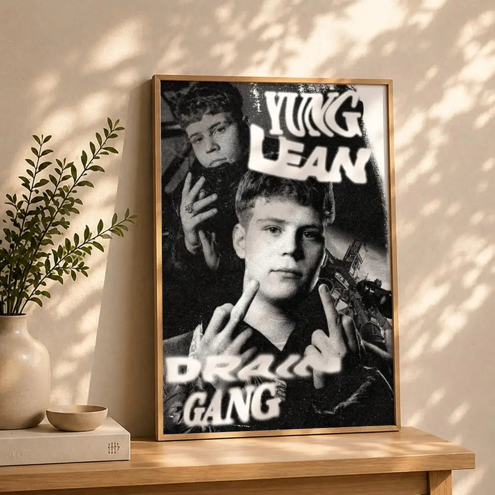 Rapper Y-Yung LeanS Poster HD Self Adhesive Waterproof Wall Art Ideal for Home Office Dorm Bedroom Great Gift Peaceful Pleasures Health and Wellness White12 40X50cmNoframe