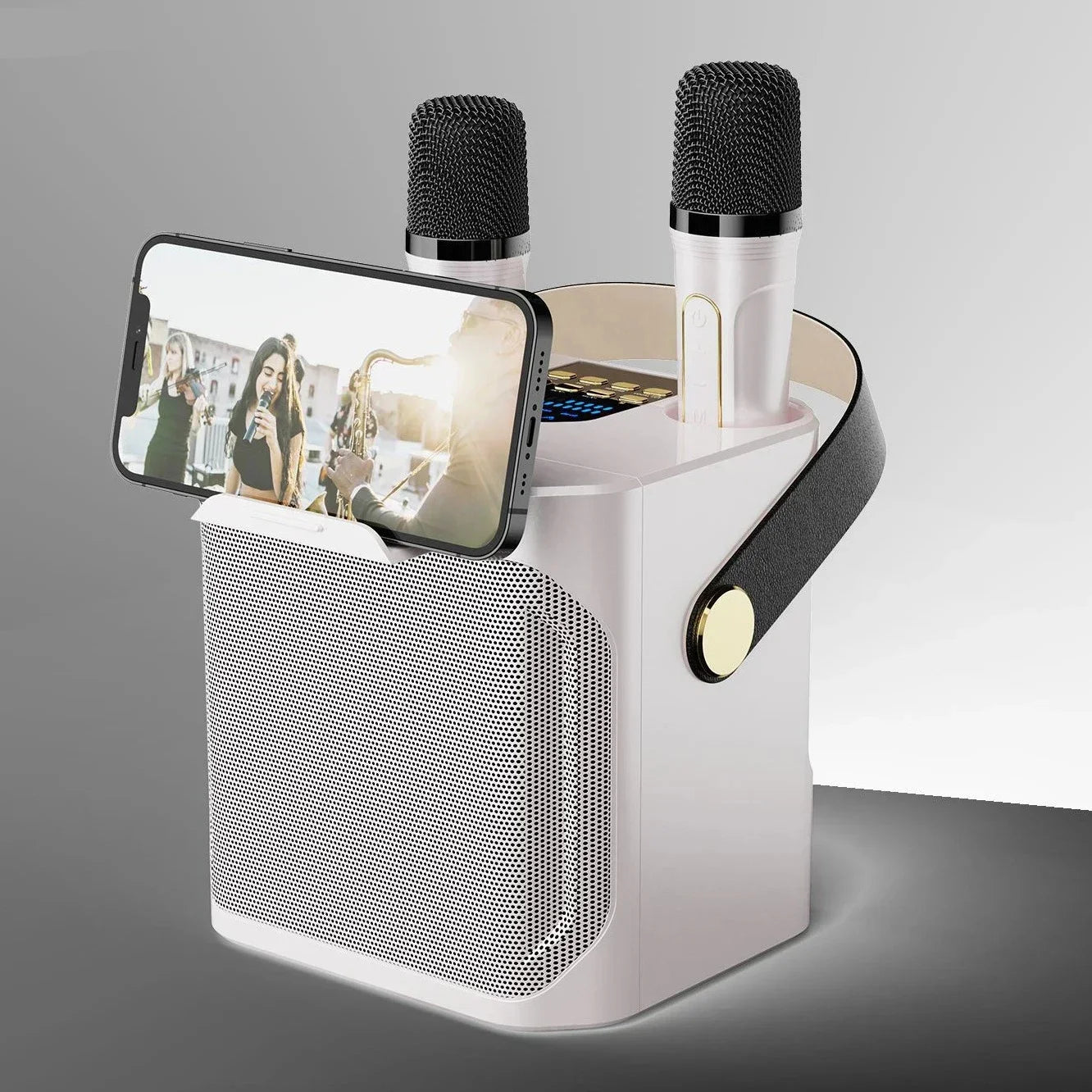 AyeBeau S882 Portable Karaoke Bluetooth Speaker + 2 Mics